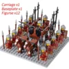 Medieval Knights Mini Building Blocks Roman Chariot Carriage Soldier War Horse Bricks Action Figure