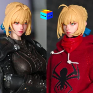 Handmade 1/12 Scale Soldier Saber Fate: Long Night King Arthur Head Carving For 6in SHF mezco figma ROMANKEY Action Figure Model