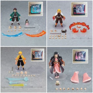 Figma Demon Slayer Figure Kimetsu No Yaiba Rengoku Kyoujurou 522 Tanjirou 498 Kamado Nezuko Kamado 508 Agatsuma Zenitsu 553 Toys