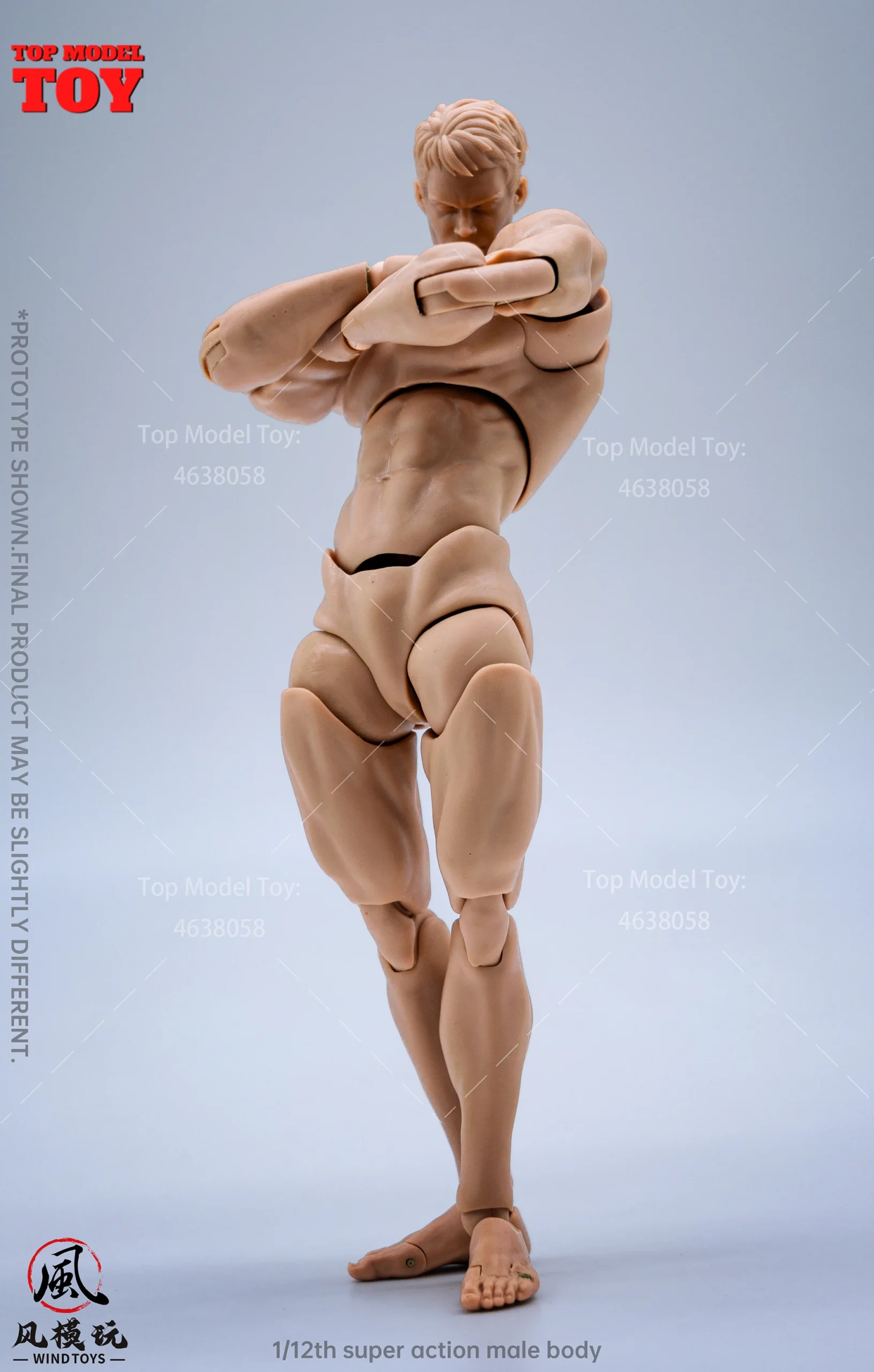 In Stock Wind Toys 1/12 Male Muscle Super Flexible Joint Body 16cm Man Action Figure Doll Model with Head Sculpt 7 Pair of Hands - Image 2