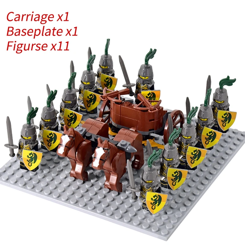 Medieval Knights mini Action Figures Building Blocks Roman Chariot Carriage Soldier War Horse Bricks Toys for Children Gift - Image 11