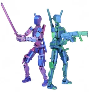 Robot Action Figure 3D Printed With Full Articulation For Stop Motion Figure Dummy Lucky 13 Robot movable figures Collector Item