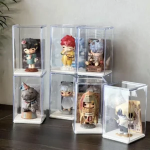 6-Pack Transparent Acrylic Blind Box Storage Display Organizer Dustproof Figure Storage for Bubble Mart Trendy Play
