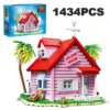 1434PCS Turtle House Building Blocks Set Japanese Anime Architecture Kame Immortal Collectible Figure
