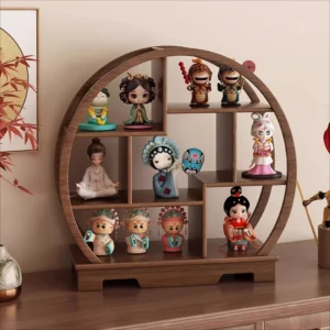 Figure display stand Solid wood desktop storage box Suitable for blind box POP MART storage rack Small countertop display rack