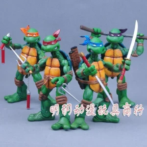 4pcs TMNT Action Figure Anime Teenage Mutant Ninja Turtle Figuras Toys NECA PVC Collection Model Gift for Children Decoration