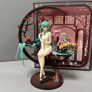 25cm Hatsune Miku Cheongsam Beautiful Girl Figure Model Statue Boys Collection Desktop Decoration Toys For Xmas Gifts