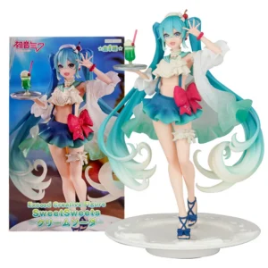 18CM Anime Hatsune Miku Figure Sweet Sweets Melon Soda Float Standing Figure Cute Toy Gift Collection Aciton Figure PVC Doll