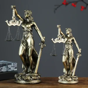Resin Lady Justice Statue European Style Goddess Of Justice Desktop Sculpture Scale Of Justice Sculpture For Home Office Deco