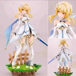 Genshin Impact Action Figure Barbara Traveler Aether Lum Cute Model Dolls Fashion Desktop Display Collectable Toy Gift  Anime Pe