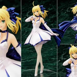 24CM Anime Fate/Stay Night Unlimited Blade Works Altria Pendragon Saber Figure Type Wedding Dress Ver  1/7 Model Toy Doll Figure