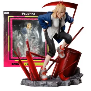 17CM Anime CHAINSAW MAN Figure POWER Cool Bent Over Scene Desktop Model Toys Gifts Collection Decoration Ornaments PVC