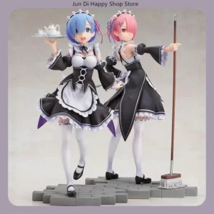 21cm Re:Zero Rem & Ram Maid Ver. Anime Figure - Twin Statue Set, Fans Collection, Desktop Decoration Ornament Toy