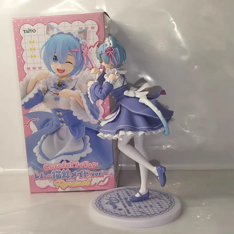 In Stock Genuine Taito Coreful Re:Zero-Starting Life In Another World Rem Ram Moe Cat Ear Maid Ver. Renewal Collectible Figure - Image 3