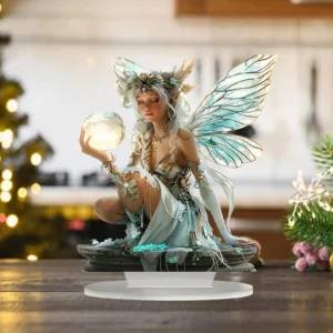 2D Elf Fairy Decoration Acrylic Art Craft Decorative Collectibles Desktop Beautiful Girl Flat Statue for Home Bookshelf Office