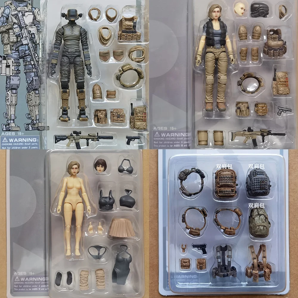 Ou Ying Studio Planet Green Valley 1/18 Scale Female Soldier Male Soldier Armed Combat Character Model 3.75inch Action Figure