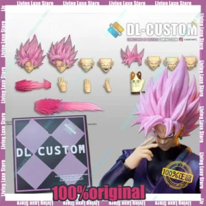 In Stock DL CUSTOM Dragon Ball Z SHF Super Saiyan Rosé Son Goku Black Zamasu Head Accessories Action Figures Anime Model Toy