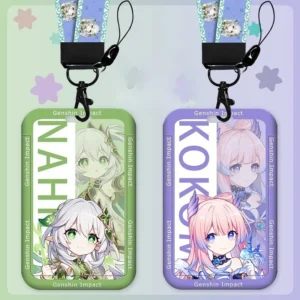 Genshin Impact Bus Card Holder Student Campus ID Card Sleeve Plastic Cartoon Style Transit Pass Sleeve Game Merchandise