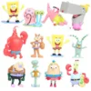 12Pcs/Set Big Size SpongebBob Playing Anime Patrick Star Krabs Model Action Figure