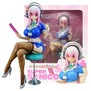 10CM Anime Figure Super Sonico PVC Action Figurine Model Toy Cake Decor Swimsuit Dress Up SoniComi Noodle Stopper Figure Gift