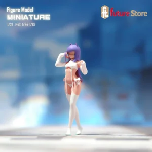 Miniature Figure 1/87 1/64 1/43 1/24 Anime Long Hair Beauty Girl 3D Diorama Model Creative Scene Prop Decoration