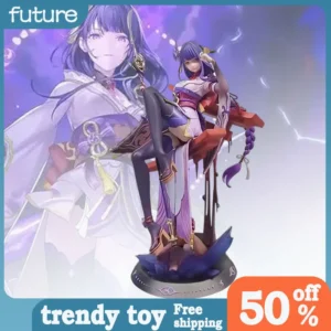 35cm Genshin Impact Figure Raiden Shogun Sitting Position Anime Collectible Model Desktop Decorations Holiday Gifts Kids Toys