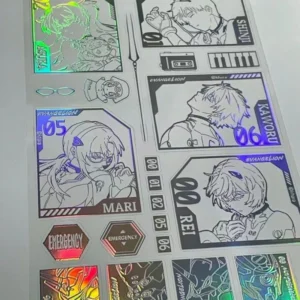 EVA Laser Sticker Shinji Rei Asuka Langley Anime Action Figure Phone and Laptop Car Christmas Gifts Anime Merchandise Decoration
