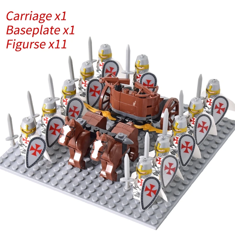 Medieval Knights mini Action Figures Building Blocks Roman Chariot Carriage Soldier War Horse Bricks Toys for Children Gift - Image 16