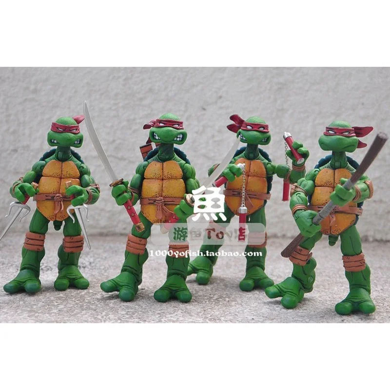 4pcs TMNT Action Figure Anime Teenage Mutant Ninja Turtle Figuras Toys NECA PVC Collection Model Gift for Children Decoration - Image 5