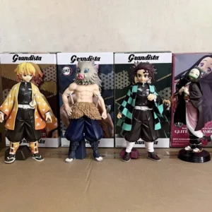 24cm Animation Ghost Blade Ros Series Protagonist Group Large Doll Hand-Made Model Kamado Tanjirou Kamado-Nezuko Ornaments Toy G