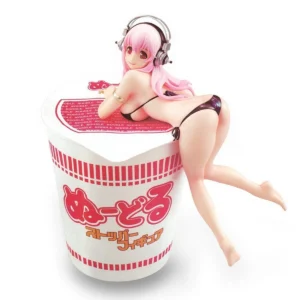 Anime Figure Super Sonico PVC Action Figurine Model Toy Cake Decor Swimsuit Dress Up SoniComi Noodle Stopper Figure Gift 10CM