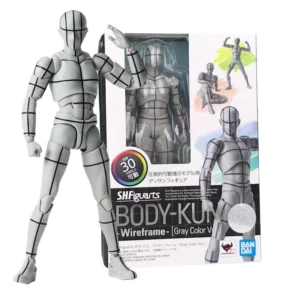 Bandai SHFiguarts B0DY-KUN Wireframe Gray Color Ver Sketch Draw Action Figure Artist Art Painting Drawing Mannequins Movable