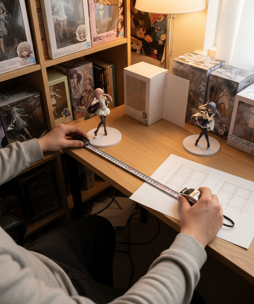 Collector planning cabinet size and shelf spacing before buying