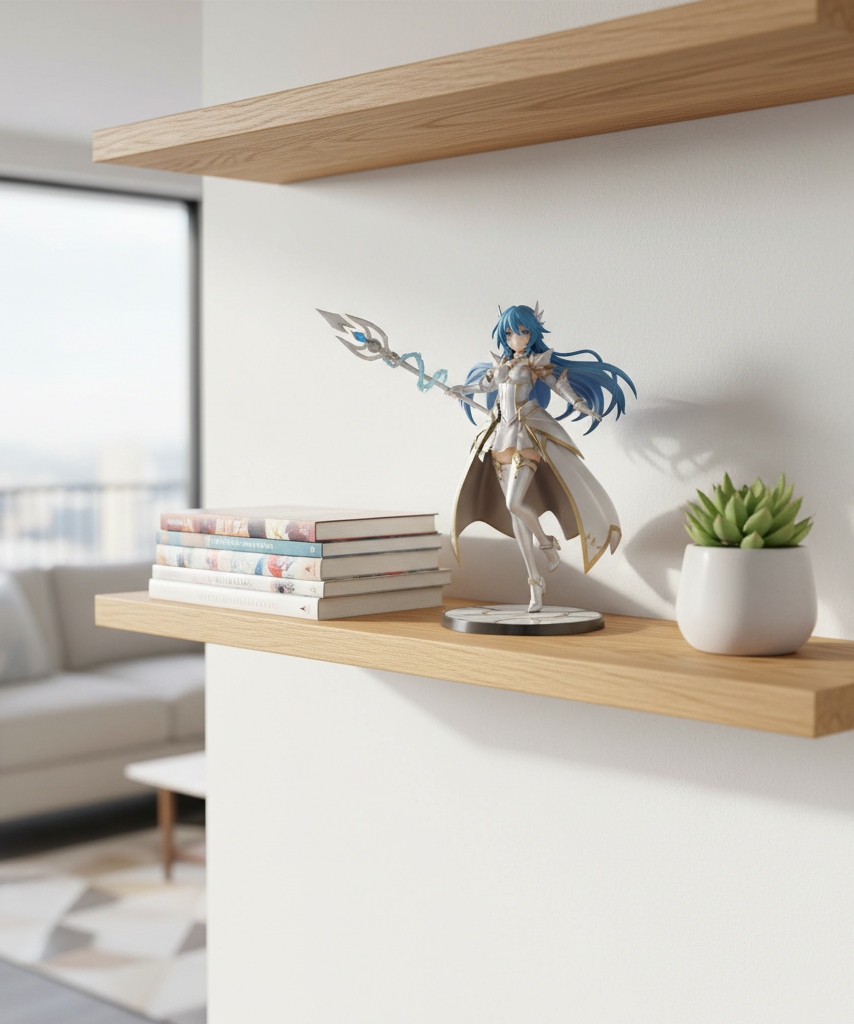 Display-friendly anime figure on a collector shelf