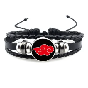 Hot Anime Naruto Sharing an Eye Bracelet Vintage Figure Leather Bracelets Goth Fashion Bangle For Fans Men Jewelry Gifts