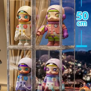 (50-37-29cm)&(43.7-33-33cm )Transparent Toy Organizer & Display Cabinet- Durable Storage Box for Helmets, Shoes, Books