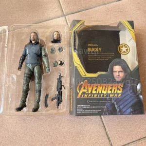 Bandai SHF Kaiyodo Winter Soldier Bucky Barnes Captain America Anime Action Figure Bucky Avengers 3 Infinity War Figures Toys