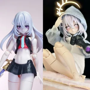 1/12 Scale Blue Archives White Zhou Zi Head Shell Customized Hair Modification Accessories For 6in Busterdoll Action Figure Body