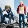 16cm One Punch Man Hoodie Saitama Devil Transforms Genos Figurine Collectible Figure