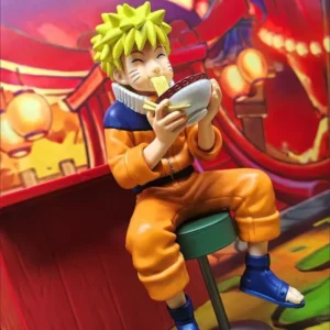 Bandai Banpresto NARUTO Umino Iruka Teacher Uzumaki Naruto Rāmen Ichiraku Eating Noodles Anime Figure Desktop Ornaments Model
