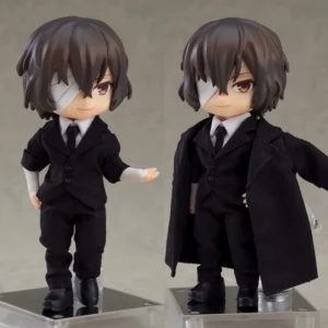 Original Gsc 14cm Doll Osamu Dazai Dark Era Ver Anime Collectible Figure Black Formal Clothing Set Bandage Details