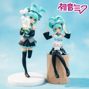 21cm Anime Hatsune Miku Sitting Posture Figure Fashion Subclture Miku Action Figure Christmas Gift PVC Collection Model Doll Toy