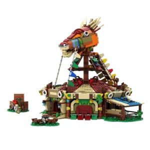 MOC Zeldaed Horse Stable Station Building Blocks Model Sets Game Architecture Printed Assemble Bricks Toys Birthday Xmas Gifts
