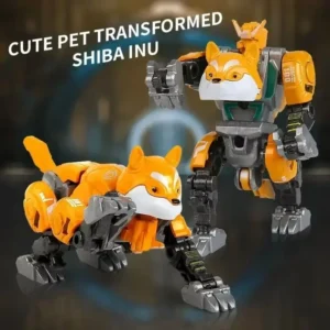 Creative 2 in 1 Deformation Robot Dog Model Toys Dog Transformation Robot Toy Movable Cartoon Deformation Action Figure Kids Toy