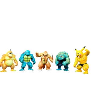 Desktop Decoration Pokemon Muscle Pikachu Bulbasaur Charmander Squirtle Psyduck action Figure Model Toy for kids Xmas Gift