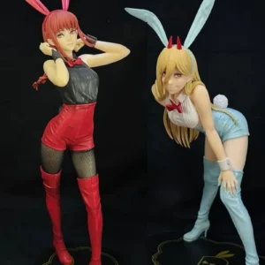 In Stock Genuine Furyu Chainsaw Man Bicute Bunnies Makima Red Bunny Power Blue Version Pvc Model Anime Collectibles Figure Toys