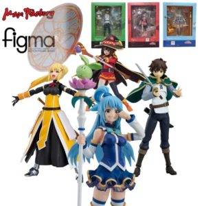 Max Factory Figma 425-Kazuma/399-Aqua/450-Darkness/407-Megumin Anime Action Figure Model Kit for Collector&Fans Multi-accessory