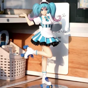 New Original Taito Hatsune Miku 18cm Costumes Coffee Shop Maid Restaurant Anime Action Figure Model Toys Gift For Birthday