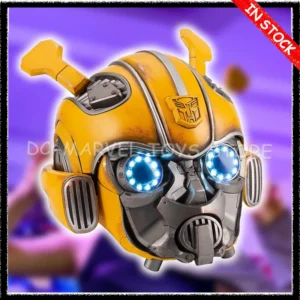 In Stock Bumblebee Wearable 1/1 Helmet English Voice Control Mask Bluetooth Base Light Up Eyes Anime Fiugre Face Change Helmet