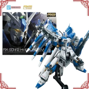 In Stock Genuine Bandai Gundam Model Kit RG 1/144 RX-93-v2 Hi-v Gundam Anime Action Figure Collection Assembly Model Toys Gifts